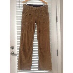 Athleta Velvet Cargo Pants Women's 12 XL Brown Straight Leg Mid Rise Stretch